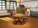  artist_request bust_(sculpture) chair chandelier couch cup curtains day easel game_asset indoors no_humans non-web_source official_art plant potted_plant saucer sono_hanabira_ni_kuchizuke_wo table teacup variant_set visual_novel_cg window 