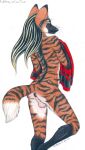  anthro anus balls canid canine fur genitals heron_(cagelight) hi_res highlights_(coloring) male mammal maned_wolf nude orange_body orange_fur perineum solo stripes toots whiskers 