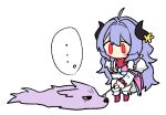  ... 1boy 1girl ahoge blush_stickers bow braid chibi commentary curled_horns flower fur-trimmed_kimono fur_trim hair_bow holding holding_stick horn_flower horns japanese_clothes kimono kindred_(league) lamb_(league) league_of_legends long_hair long_sleeves low_twin_braids official_alternate_costume official_alternate_eye_color official_alternate_hair_color official_alternate_hairstyle poking purple_hair red_eyes ri_~yoku simple_background solo spirit_blossom_(league) spirit_blossom_kindred stick twin_braids white_background white_fur wolf_(league) yellow_bow yellow_flower 