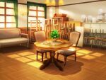  artist_request bust_(sculpture) chair chandelier couch cup curtains dusk easel game_asset indoors no_humans non-web_source official_art plant potted_plant saucer sono_hanabira_ni_kuchizuke_wo table teacup variant_set visual_novel_cg window 