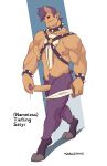  1boy absurdres bara black_hair black_sclera body_fur bracelet collar colored_sclera commentary cum dagger dark-skinned_male dark_skin demon_horns demon_tail dungeons_&amp;_dragons english_commentary erection facial_hair fang fang_out full_body gith_(d&amp;d) goatee_stubble highres holding holding_dagger holding_knife holding_weapon horns jewelry knife large_pectorals looking_ahead male_focus male_masturbation masturbation mature_male monster_boy muscular muscular_male mustache_stubble navel navel_hair nipples o-ring o-ring_top original pectorals penis pointy_ears sanpaku satyr seitanicbeef_(hourlessmage) short_hair sideburns small_tail smile solo spiked_bracelet spiked_collar spikes stubble tail thighs tiefling walking weapon 