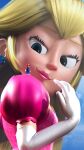  1boy 1girl 3d commentary english_commentary food fruit giant giantess highres mario mario_(series) non-web_source off-topic peach princess princess_peach 