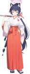  1girl animal_ear_fluff animal_ears assault_rifle beretta_ar70/90 black_hair black_sandals blue_archive blush cat_ears cat_girl closed_eyes closed_mouth clothing_cutout expressionless facing_viewer flower full_body game_asset gohei gun hair_flower hair_ornament hakama halo hand_on_own_hip hand_up highres hip_vent holding holding_gohei japanese_clothes kimono large_variant_set light_blush long_hair long_sleeves official_art pink_flower pink_halo ponytail red_hakama rifle sandals serika_(blue_archive) serika_(new_year)_(blue_archive) sidelocks simple_background socks solo standing tabi tachi-e third-party_source transparent_background u_u variant_set very_long_hair weapon weapon_on_back white_kimono white_socks wide_sleeves yutokamizu 