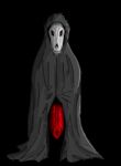  2021 aliasing anterior_nasal_aperture big_penis black_background bone cloak cloak_only clothing demon digital_drawing_(artwork) digital_media_(artwork) dot_eyes erection foreskin front_view genitals glans glowing glowing_eyes grey_cloak grey_clothing hood humanoid_genitalia humanoid_penis looking_at_viewer looking_forward male monster not_furry penis poking_out presenting presenting_penis red_eyes red_glans red_penis rodin simple_background skull skull_head solo standing teeth uncut unretracted_foreskin vein veiny_penis 