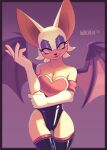  anthro bat_wings breasts chiropteran cleavage clothed clothing cute_fangs eyeshadow female gloves handwear hi_res itswolven legwear lipstick looking_at_viewer makeup mammal membrane_(anatomy) membranous_wings rouge_the_bat skinsuit smile smirk solo sonic_the_hedgehog_(series) thick_thighs thigh_highs tight_clothing wings 