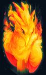  2021 avian beak bird digital_media_(artwork) european_mythology feathers greek_mythology hi_res mythological_avian mythological_firebird mythology orange_body orange_feathers phoenix red_eyes volinfer 
