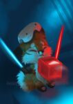  2021 beat_saber black_nose block blue_lightsaber canid canine digital_media_(artwork) fox fur holding_object holding_weapon lightsaber mammal melee_weapon nude orange_body orange_fur paws red_lightsaber silverfox5213 star_wars vr_headset weapon white_body white_fur 