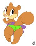  anthro biped breasts brown_body brown_fur buckteeth butt clothed clothing female fur genitals looking_back mammal nickelodeon open_mouth rodent sandy_cheeks sciurid simple_background solo spongebob_squarepants teeth tree_squirrel white_background xylas 