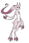  anthro claws feet female flat_chested genitals guoh hi_res legendary_pok&eacute;mon looking_at_viewer mega_evolution mega_mewtwo mega_mewtwo_y navel nintendo pok&eacute;mon pok&eacute;mon_(species) pupils pussy red_eyes simple_background sketch skinny slit_pupils solo toe_claws toes video_games 
