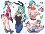  animal_ears aqua_hair blue_eyes book bow bowtie bra_(dragon_ball) breasts brown_gloves bulma bunny_ears can capsule covered_navel covered_nipples detached_collar dragon_ball dragon_ball_(classic) dragon_ball_(object) dragon_ball_super dragon_ball_z dragon_radar dress fake_animal_ears gloves grey_panties hairband highres jammeryx leotard long_hair medium_breasts midriff multiple_persona navel neckerchief panties pantyhose pantyshot pink_dress playboy_bunny playboy_bunny_leotard ponytail revolver scouter short_dress short_hair star_(symbol) tank_top underwear vegeta watermark web_address white_panties 