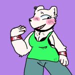  anonymous_artist anthro bra clothed clothing colored_nails evelyn_(sff) female mammal nails peepoodo polar_bear solo super_fuck_friends trans_(lore) trans_woman_(lore) underwear ursid ursine 