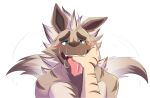  anthro bodily_fluids cole_(temptations_ballad) cum cum_on_face cum_on_tongue duo genital_fluids hyaenid male male/male mammal shirokoi simple_background striped_hyena tailwag temptations_ballad_(visual_novel) tongue tongue_out unknown_character 