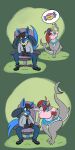  bubble_gum chair female fish furniture gaming hi_res lucario male marine nintendo pok&eacute;mon pok&eacute;mon_(species) shark trevor-fox video_games 