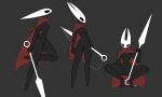  anthro arthropod breasts clothed clothing exoskeleton fecharis hi_res hollow_knight hornet_(hollow_knight) insect nail_(weapon) non-mammal_breasts nude solo standing string team_cherry tutwo video_games weapon 