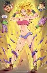  2girls 3boys aura bandeau black_eyes black_hair blonde_hair blood breasts briefs cabba caulifla champa_(dragon_ball) cleavage contrapposto covered_nipples crossover dragon_ball dragon_ball_super english_text flexing full_body green_eyes heart hulk jammeryx jewelry kale_(dragon_ball) male_underwear marvel medium_breasts multiple_boys multiple_girls muscular muscular_female navel nosebleed open_mouth ponytail pose single_earring smile spiked_hair super_saiyan super_saiyan_1 torn_clothes underwear 
