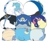  absurd_res ambiguous_gender anthro belly black_belly black_body blastoise blue_belly blue_body blue_fur crown empoleon feral feraligatr fur gills greninja group hair hi_res immobile inflation inteleon morbidly_obese nintendo obese overweight pok&eacute;mon pok&eacute;mon_(species) primarina samurott scales shell stack swampert video_games white_belly white_body zephy_03 