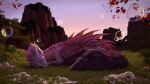  16:9 3d_(artwork) 4k absurd_res ambiguous_gender blender_(software) bubble capcom detailed_background digital_media_(artwork) dragon eyes_closed feral foam fur grass hair hi_res ivorylagiacrus leviathan_(mh) lying mizutsune monster_hunter mountain on_front outside plant resting scales scalie sleeping soap soap_bubbles solo sunset teeth tree video_games widescreen 