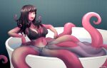 anthro bathing breasts cephalopod cleavage clothed clothing coleoid female hair marine melody_(rockerbobo) mollusk non-mammal_breasts octomaid octopodiform pink_body solo spaceowl species_transformation tentacles torn_clothing transformation water wet 
