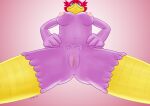  absurd_res anthro artyharty_(artist) avian beak bird blue_eyes breasts feathers female first_person_view genitals hi_res looming natasha_(artyharty) nipples non-mammal_breasts picid pink_body pink_feathers pussy smile smirk solo woodpecker yellow_beak 