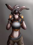  clothing combat_gear female fighting_pose gloves handwear hi_res lagomorph leporid long_ears mammal pose rabbit solo thony_dog 