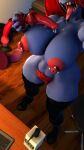  3d_(artwork) anthro bad_dragon big_breasts billynr bodily_fluids breasts crosswise_nipple_piercing digital_media_(artwork) dildo female fish hi_res humanoid marine nipple_piercing nipples piercing saliva selfie sex_toy solo standing undertale undyne video_games 