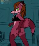  atomicmeta bottomless canid canine clothed clothing evey fox girly gym hi_res looking_at_viewer mammal 