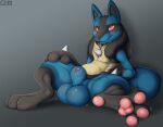  &lt;3 against_wall animal_genitalia anthro athletic athletic_anthro athletic_male balls belly big_balls canid chest_spike digitigrade foot_focus front_view fully_sheathed genitals glowing glowing_eyes grey_background hand_on_leg hand_on_thigh hand_spike huge_balls looking_at_viewer lucario male mammal nintendo nude pawpads paws penis pink_pawpads pok&eacute;mon pok&eacute;mon_(species) presenting pupils q-blackbun reclining red_eyes retractable_claws sheath simple_background sitting slit_pupils solo spikes spikes_(anatomy) spread_legs spreading video_games 