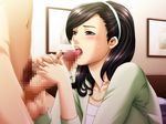  blush censored cfnm chikan_ganbou clothed_female_nude_male clothed_on_nude fellatio incest milf mitsuka_ryouto mother mother_and_son musuko_no_tomodachi_ni_okasarete oda_non oral pearl pearls penis serimiya_youko son sweat 