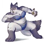  andrew_gostevanos anthro armello blue_clothing canid canine canis clothed clothing female fur grey_body grey_fur hi_res magna_(armello) mammal mostly_nude mostly_nude_anthro multicolored_body multicolored_fur pawpads serious simple_background solo thick_thighs two_tone_body two_tone_fur underwear video_games white_background white_body white_fur wolf 