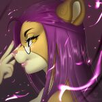  1:1 2021 digital_media_(artwork) eyebrows eyelashes eyewear felid feline glasses hair hi_res mammal nitricacid pink_nose purple_hair 