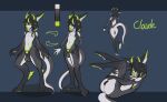 absurd_res anthro balls claude_(xeono) feral genitals glowing glowing_eyes glowing_genitalia glowing_penis hi_res humanoid male model_sheet pawpads paws penis solo xeono 