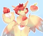  anthro anus butt equid equine fangs female food freckles friendship_is_magic fruit genitals green_eyes hair hasbro hi_res hooves horse mammal my_little_pony peach_(fruit) peachmayflower plant pussy red_hair smile solo standing teeth wings 