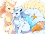  2020 4:3 9_tails alolan_ninetales ambiguous/ambiguous ambiguous_gender black_nose blue_body blue_eyes blue_fur blue_hair blush chest_tuft chromatic_aberration duo entwined_tails female_(lore) feral fur hair hi_res inner_ear_fluff kemono kemoribbon long_hair looking_at_another multi_tail ninetales nintendo open_mouth paws pok&eacute;mon pok&eacute;mon_(species) quadruped red_eyes regional_form_(pok&eacute;mon) tail_coil tan_body tan_fur tan_hair tuft video_games white_body white_fur 
