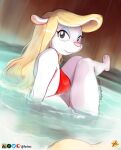  animaniacs anthro bikini bikini_top clothing female furboz hot_tub looking_at_viewer looking_back mammal minerva_mink mink mustelid musteline partially_submerged solo swimwear true_musteline warner_brothers wet 