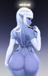  absurd_res angel back_tattoo big_breasts big_butt breasts butt elf female halo hi_res humanoid humanoid_pointy_ears not_furry nude popogori solo thick_thighs wide_hips 