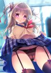  cameltoe garter_belt mikeou pantsu seifuku skirt_lift stockings thighhighs 