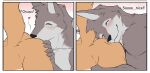  ! &lt;3 5_fingers absurd_res anthro anthro_on_anthro ash_(dirittle) biped blush bon_(dirittle) brother brothers brown_body brown_fur brown_tail butt butt_hug canid canine canis dirittle duo english_text eyes_closed fingers fur grey_body grey_fur hi_res kissing kissing_ass male male/male mammal multicolored_body multicolored_fur muscular muscular_anthro muscular_arms muscular_male nude sibling simple_background sound_effects technical_incest text two_tone_body two_tone_fur wolf 