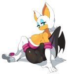  anthro armwear big_breasts boots breast_squish breasts chiropteran clothing elbow_gloves female footwear gloves handwear high_heeled_boots high_heels legwear looking_at_viewer mammal rouge_the_bat sitting solo sonic_the_hedgehog_(series) squish thigh_boots thigh_highs wings yuta_agc 
