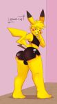  anthro big_butt butt clothing exercise fur girly hi_res intermundano looking_at_viewer looking_back male mammal murid murine nintendo pikachu pok&eacute;mon pok&eacute;mon_(species) rat rodent sassy solo video_games workout workout_clothing workout_outfit yellow_body yellow_fur zap-chu 