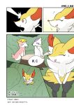  ambiguous_gender anthro bodily_fluids braixen canid canine cervid comic deerling english_text eyelashes eyes_closed female feral fur group hi_res holding_crotch japanese_text laugh looking_back mammal mienshao mustelid ne_i_ro nintendo omorashi open_mouth orange_body orange_eyes orange_fur outside pink_body pink_fur plant pok&eacute;mon pok&eacute;mon_(species) realization shocked shrub smile spring_deerling sweat text translated tree_stump video_games walking white_body white_fur 