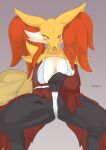  absurd_res anthro asian_clothing blush bodily_fluids bra breasts camel_toe canid canine clothed clothing clothing_pull crouching delphox east_asian_clothing female fundoshi fur genital_fluids genitals hi_res japanese_clothing kemono looking_at_viewer mammal ne_i_ro nintendo panties panty_pull pok&eacute;mon pok&eacute;mon_(species) pussy_juice solo spread_legs spreading tongue tongue_out underwear underwear_pull video_games 
