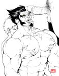  3boys abs alejandro_tio alternate_pectoral_size bara beard character_request completely_nude cum cum_in_mouth cum_on_body cum_on_boy cum_on_pectorals danganronpa_(series) erection facial facial_hair goatee grabbing greyscale groping group_sex highres large_pectorals long_sideburns male_focus male_pubic_hair mature_male mmm_threesome monochrome multiple_boys muscular muscular_male navel navel_hair nidai_nekomaru nipples nude pectoral_grab pectorals penis pubic_hair short_hair sideburns size_difference solo_focus spiked_hair stomach stubble testicles threesome uncensored upper_body veins yaoi 