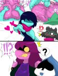  &lt;3 ? ?! anthro balls big_butt blue_body blush bodily_fluids bovid butt caprine clenched_teeth clothing deltarune enigi09 eyewear female female_on_bottom female_on_human female_penetrated from_front_position genitals glasses goat group hair hi_res human human_on_humanoid human_penetrating human_penetrating_humanoid humanoid humanoid_penetrated interspecies kris_(deltarune) lancer_(deltarune) male male/female male_on_humanoid male_on_top male_penetrating male_penetrating_female mammal mating_press monster on_bottom on_top open_mouth penetration penile penile_penetration penis_in_pussy purple_body ralsei sex simple_background susie_(deltarune) teeth tongue tongue_out vaginal vaginal_penetration video_games white_background 