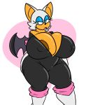 absurd_res anthro areola areola_slip big_areola big_breasts blue_eyes breasts chiropteran cleavage clothed clothing eyeshadow female hi_res huge_breasts kingretrokirby looking_at_viewer makeup mammal narrowed_eyes nipple_outline open_mouth rouge_the_bat solo sonic_the_hedgehog_(series) thick_thighs tight_clothing wide_hips 