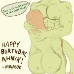  1:1 2021 4_fingers abs absurd_res anthro balls biceps big_balls big_penis birthday birthday_candle candle claws colored colored_sketch deltoids dialogue digital_drawing_(artwork) digital_media_(artwork) english_text erection fingers fire foreskin front_view genital_growth genitals green_body green_scales green_skin growth half-length_portrait hi_res huge_balls huge_penis humanoid_genitalia humanoid_penis hyper hyper_balls hyper_genitalia hyper_penis lizard male monroethelizard muscular muscular_anthro muscular_male nipples nude pecs penis penis_growth pink_body pink_skin pinup portrait pose reptile scales scalie signature simple_background sketch solo speech_bubble text thick_penis three-quarter_portrait uncut 