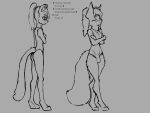  anthro balls_outline bulge canid canine clothed clothing felid female fox genital_outline greycore gynomorph herm_(lore) hi_res intersex invalid_tag mammal monochrome pantherine penis_outline sketch snow_leopard swimwear text 