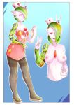  absurd_res areola assertive_female big_breasts big_butt breasts butt cleavage clothed clothing erect_nipples fan_character female feral gardevoir green_hair hair happy hi_res horn legwear lingerie looking_at_viewer lust machine nintendo nipple_fetish nipples nude nurse nurse_clothing nurse_uniform open_mouth pantyhose peace_symbol pinup pok&eacute;mon pok&eacute;mon_(species) pose red_eyes robot robotic_arm smile solo srxnico97 thick_thighs thigh_highs uniform video_games white_body 