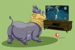  absurd_res common_hippopotamus female gaming hi_res hippopotamid mammal playing_videogame taur 