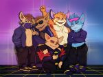  anthro clothing eyewear eyewear_on_head fur gnar_(lol) group kennen_(lol) league_of_legends male mammal mask riot_games rumble sharkmaps simple_background sunglasses sunglasses_on_head teemo_(lol) video_games yordle ziggs_(lol) 