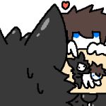  &lt;3 1:1 alpha_channel anthro brown_hair canid canine canis changed_(video_game) dark_body dark_fur duo fur gesture hair human jaziferret_(artist) lin_(changed) low_res male male/male mammal pointing pointing_down puro_(changed) rubber sex thumbnail wolf 